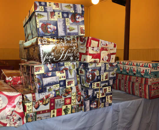 Just some of the shoeboxes received